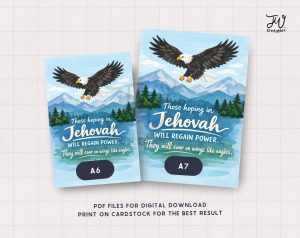 JW Greeting Card Printable | Those Hoping in Jehovah Will Regain Power Isaiah 40:31