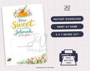 JW Gift Card Holder Printable | How Sweet It Is To Serve Jehovah With You