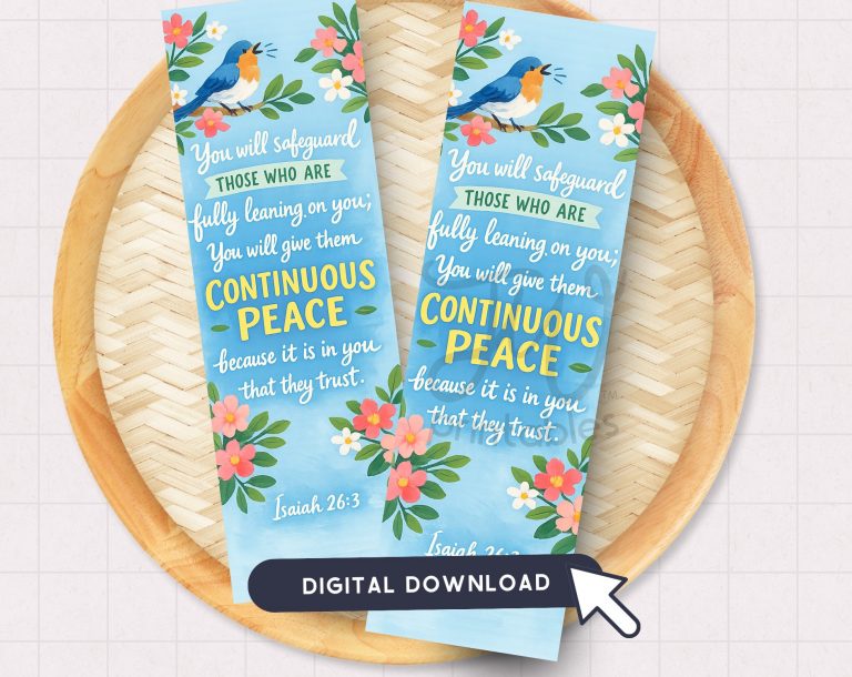 JW Bookmark Printable | Continuous Peace Isaiah 26:3