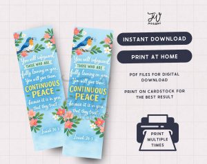 JW Bookmark Printable | Continuous Peace Isaiah 26:3