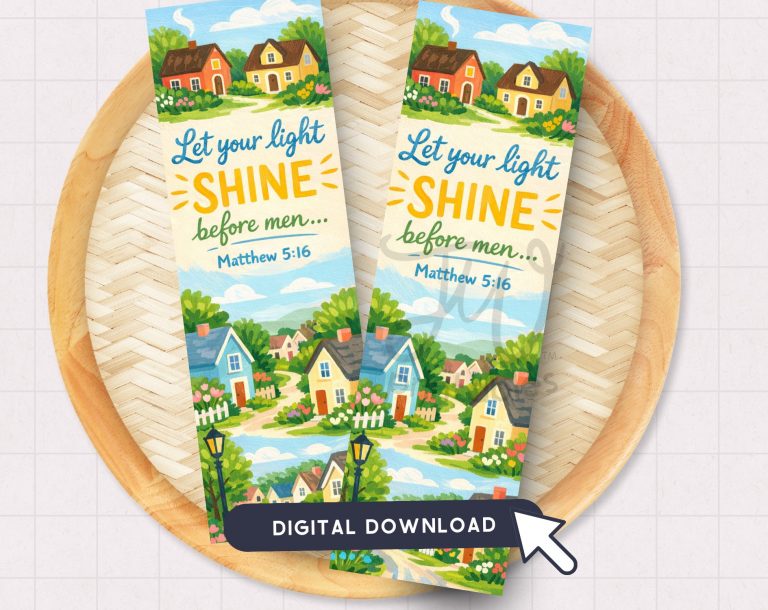 JW Bookmark Printable | Let Your Light Shine Matthew 5:16