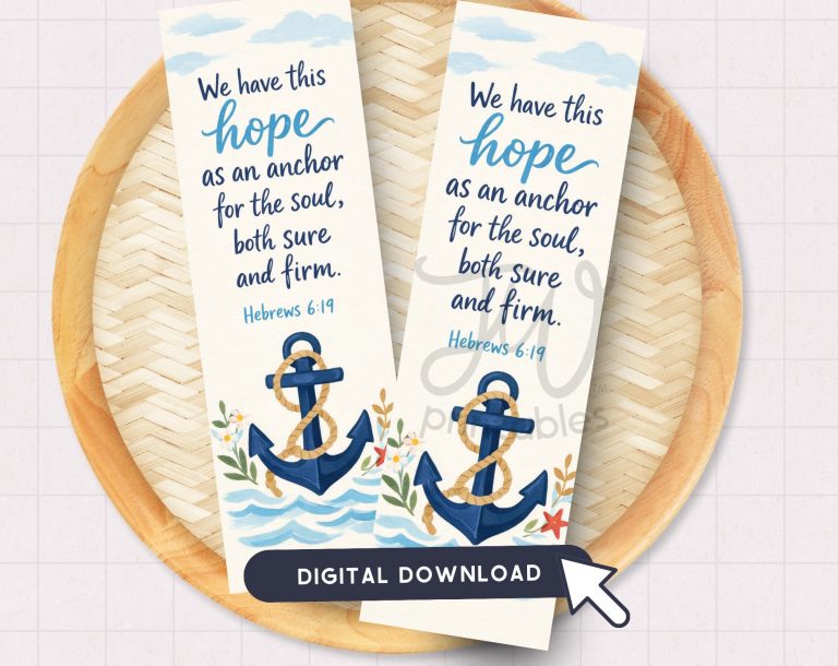 JW Bookmark Printable | Hope as an Anchor Hebrews 6:19