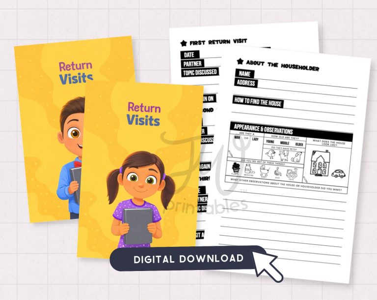 Printable Kids Return Visit book