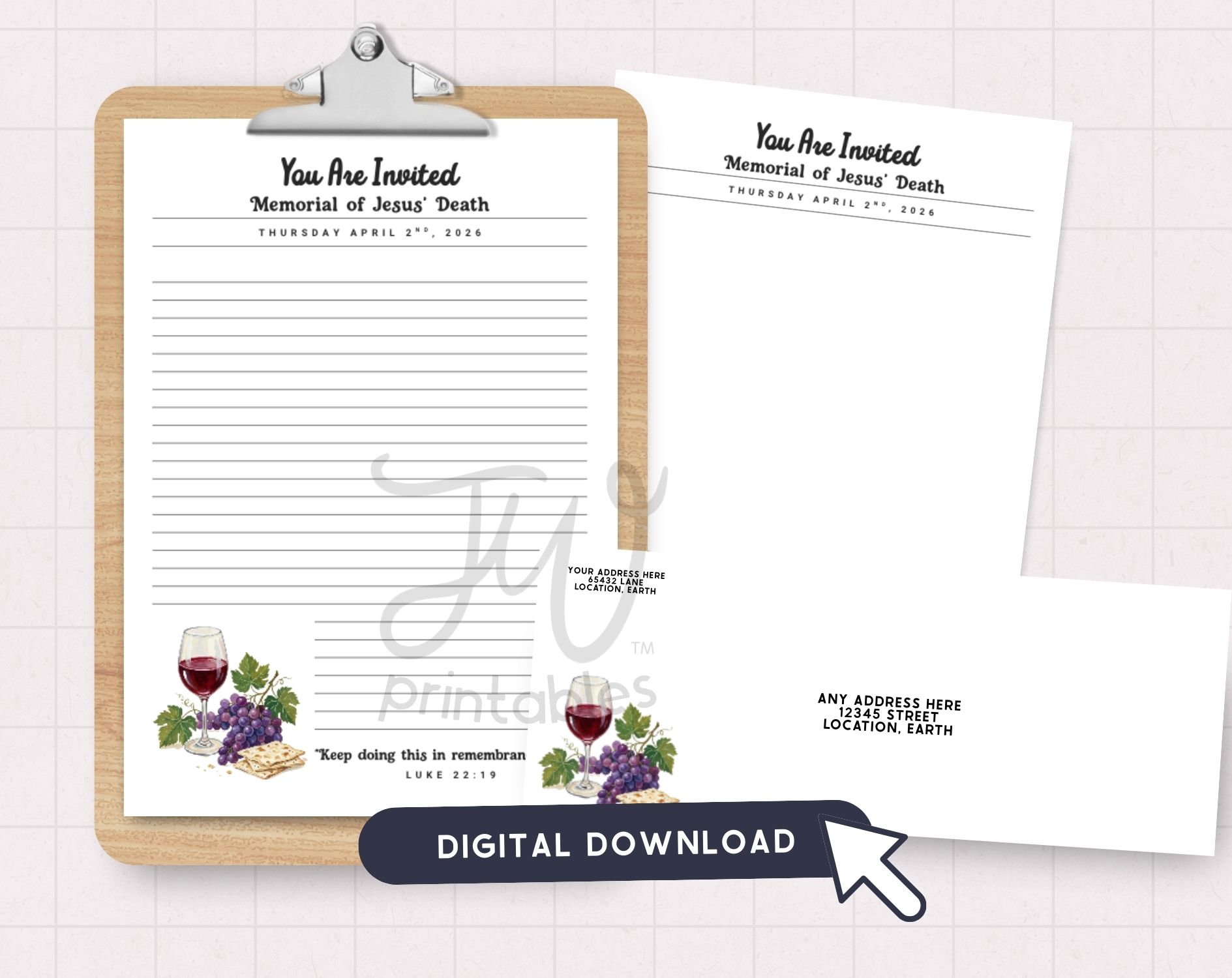 JW Memorial 2026 Letter Writing Set | Printable Stationery + Envelopes ...