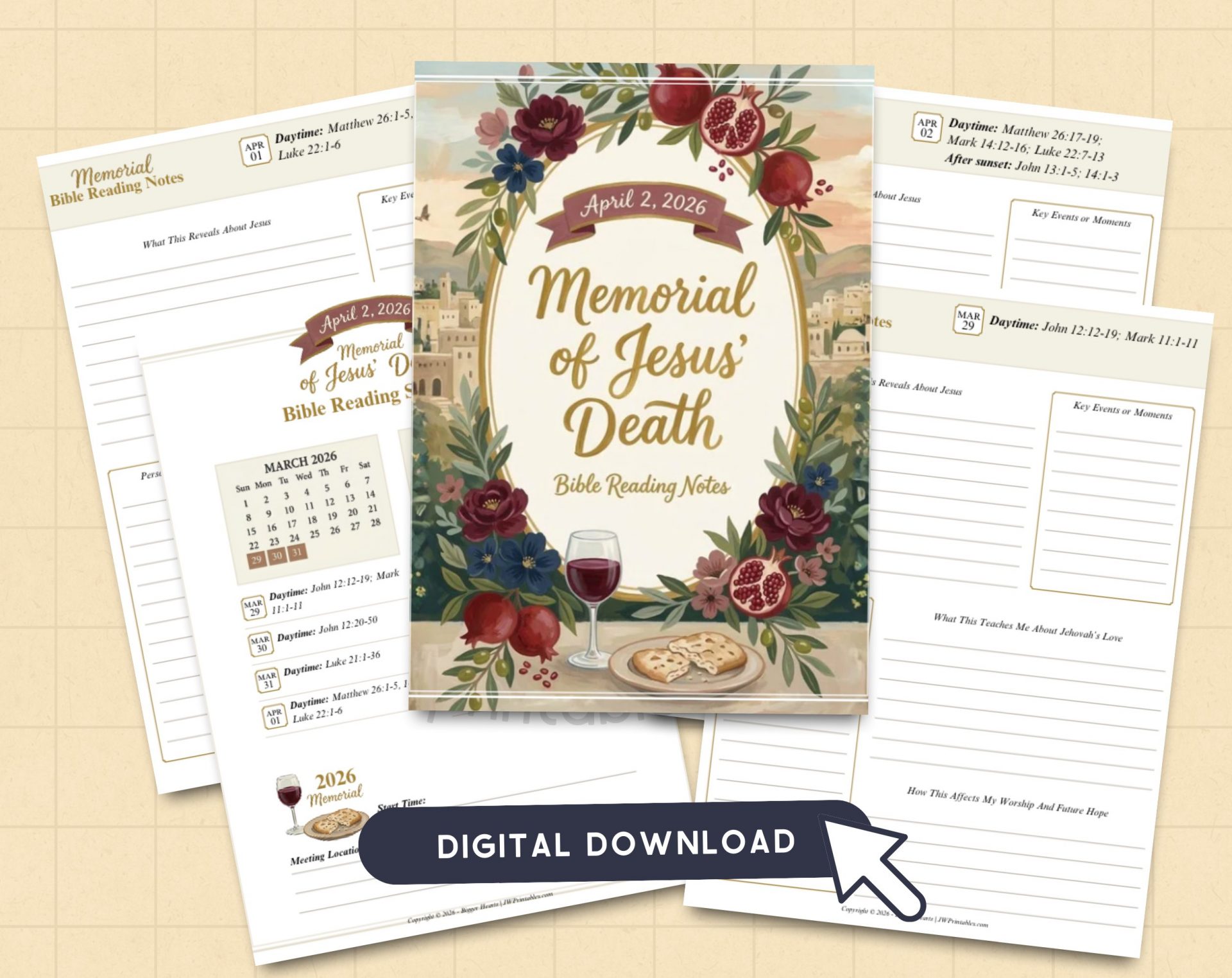 2026 Memorial Bible Reading Schedule & Notes - JW Printables