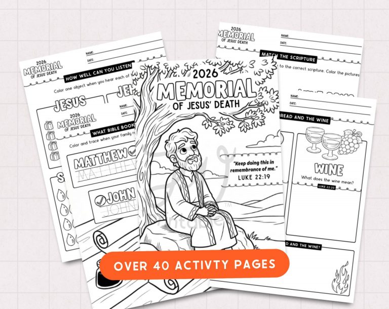 2026 Memorial of Jesus Death Kids Activity Workbook