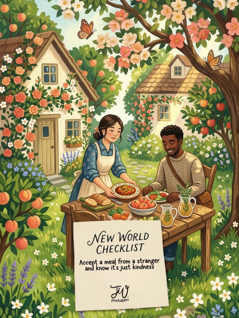 New World Checklist: Accepting a meal from a stranger and knowing it’s just kindness.