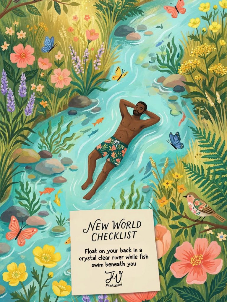 New World Checklist: Floating on your back in a crystal clear river while fish swim beneath you