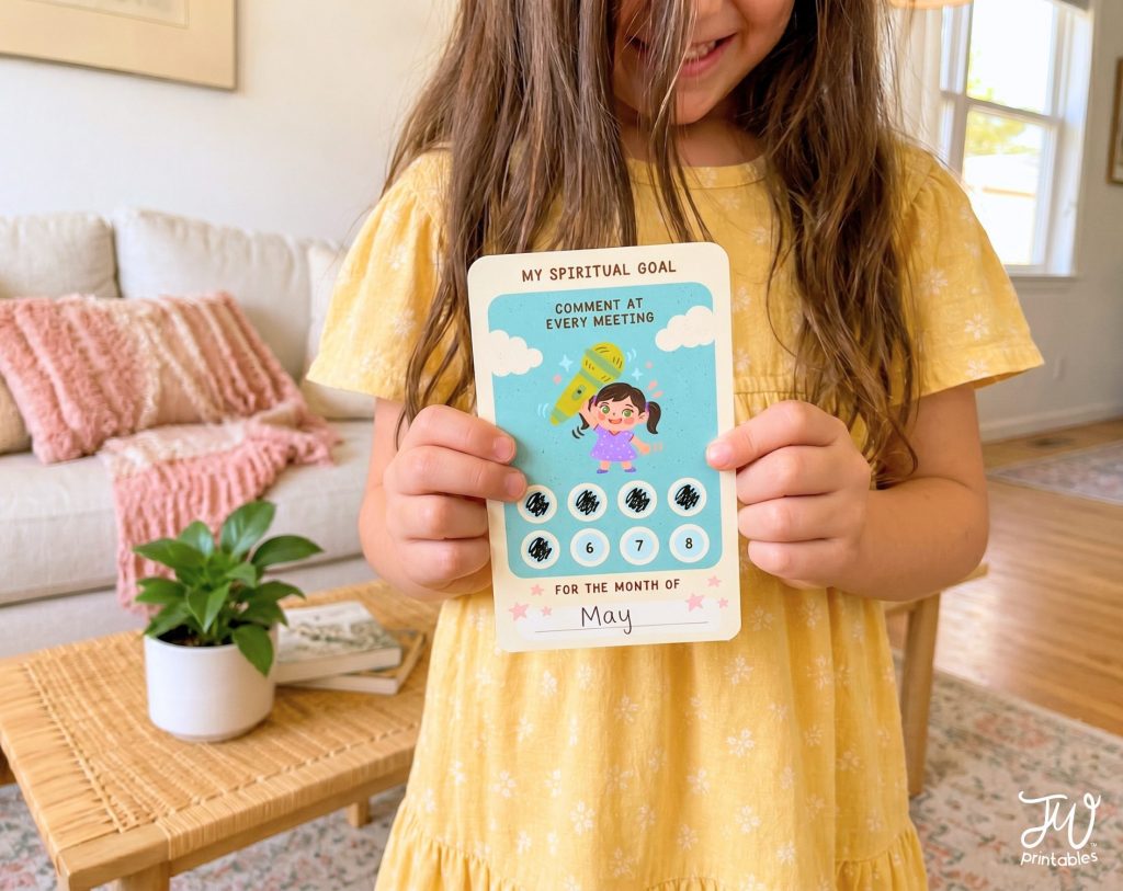 Spiritual Goals Punch Cards For Kids - Meeting Commenting