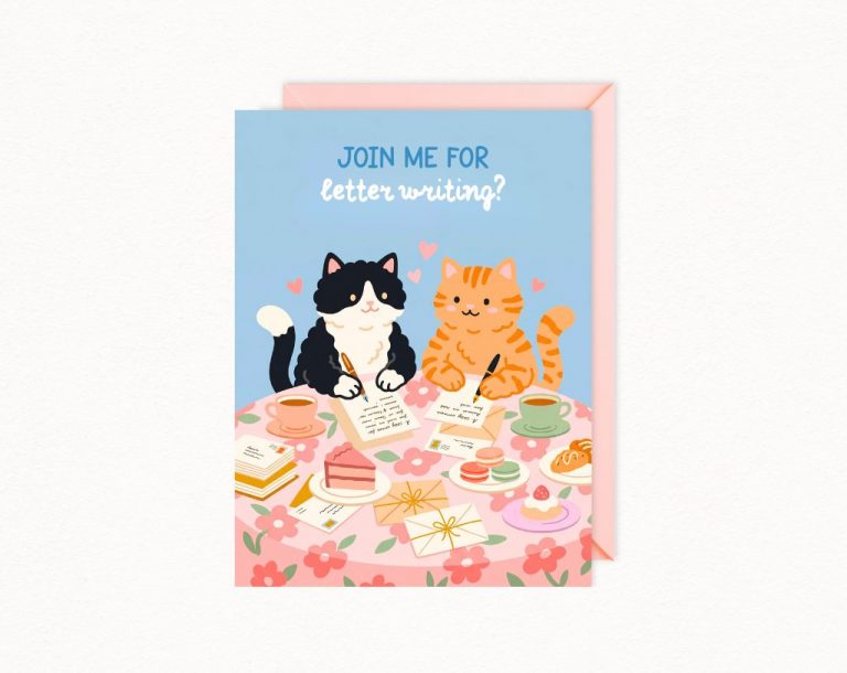 Cute Cats Letter Writing Invite Card