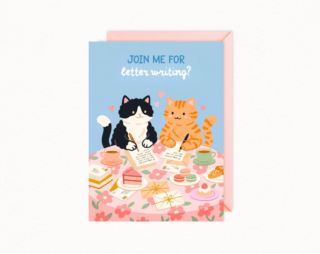 Cute Cats Letter Writing Invite Card