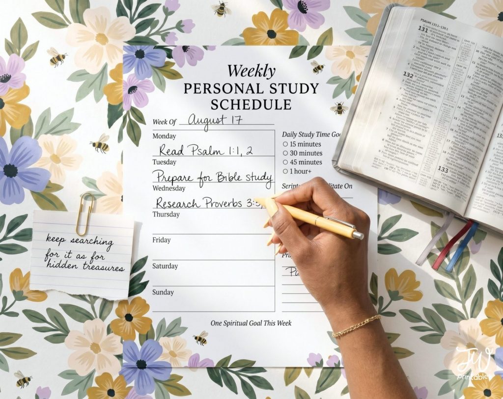 Weekly/Daily Personal Study Schedule