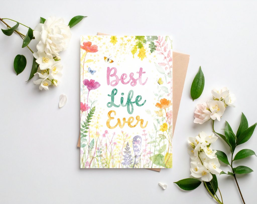 Best Life Ever Floral Card