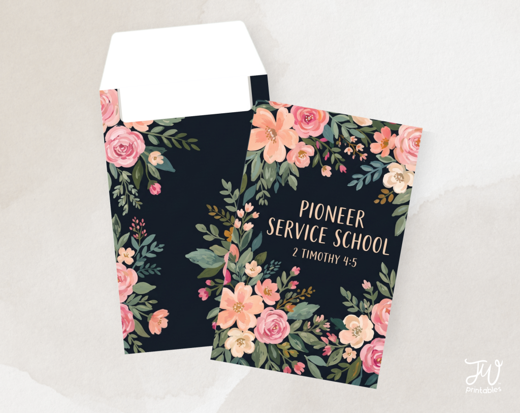 Dark Floral Pioneer School Envelopes