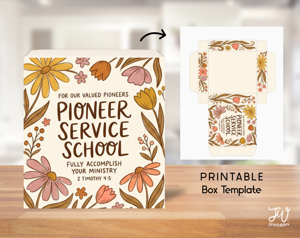 Retro Drawn Floral Pioneer School Box