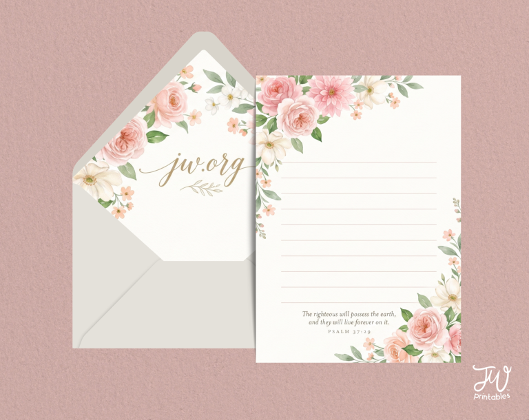 Blush Floral Scripture Letter Set A7