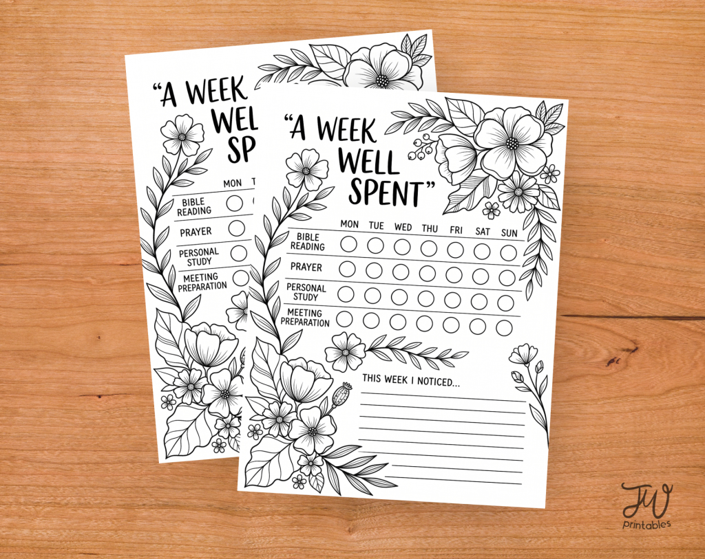 A Week Well Spent — Weekly Spiritual Routine Tracker