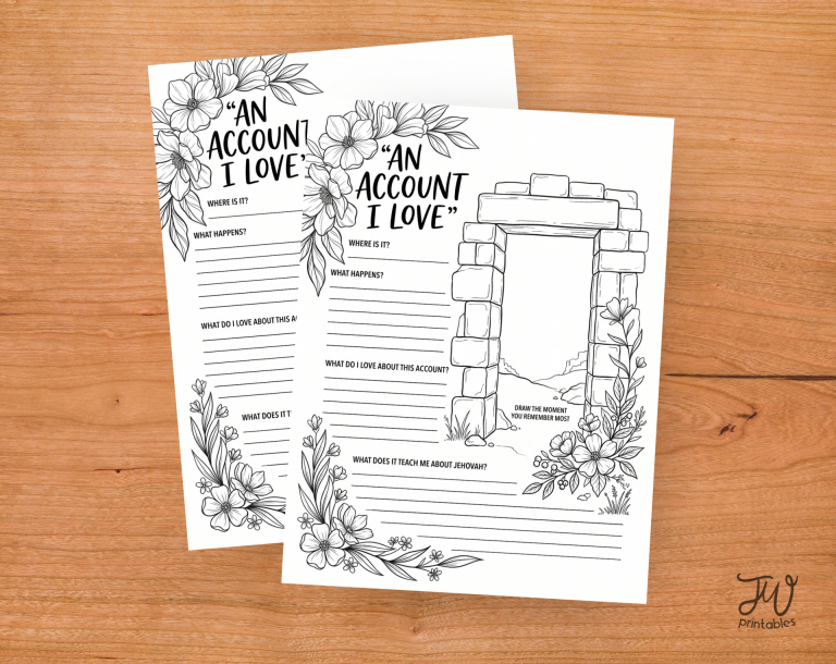 An Account I Love — Bible Account Study Worksheet